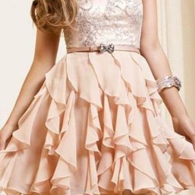 Chiffon Short Prom Dresses, Sweetheart , Cute Homecaming Dresses, With Straps Country Homecaming Dress