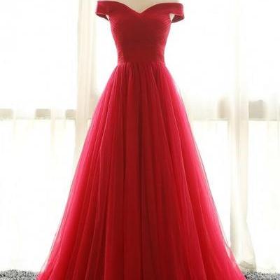 Ups0078, Full Length, Off Shoulder Sleeves, Red Bridesmaid Dresses, ball prom dresses, with zipper prom dresses