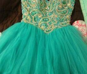 Sweetheart, Green, Ball Gown, Short Mini Prom Dress, Homecoming Dress ...