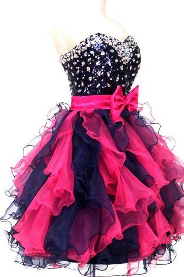 red and black party frocks