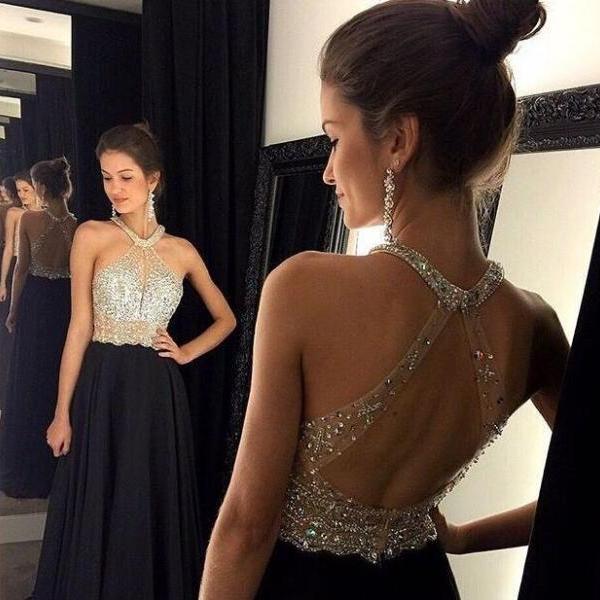 high neck backless