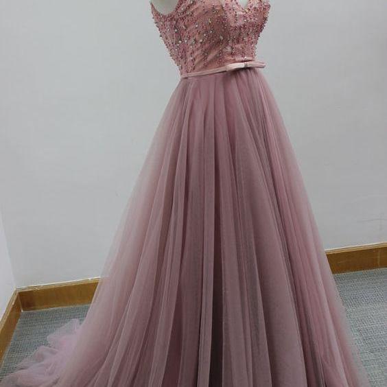 Upd0108, Charming Prom Dresses, Pink Prom Dresses, Deep-v Prom Dresses ...