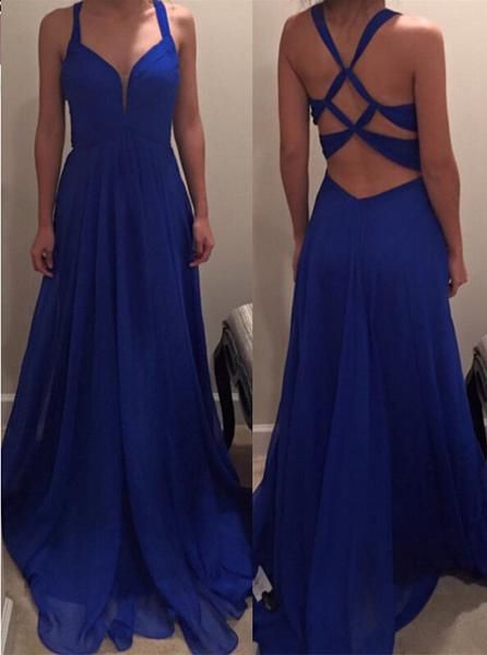 Upd0032, Sexy, Royal Blue Prom Dress, Evening Party Gown, Cross Back, A ...
